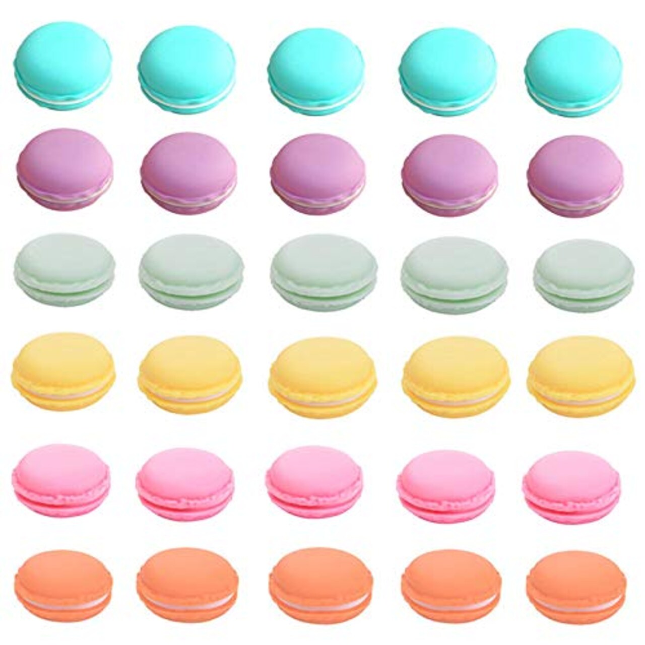30 Pcs Cute Macaron Mini Storage Case Jewelry Box Case Container Earring Travel Organizer (Multicolor)